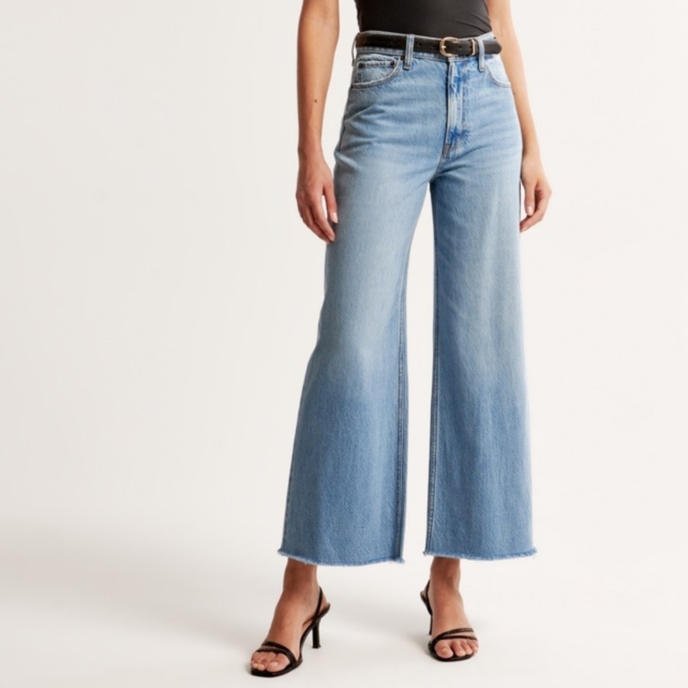 Abercrombie & Fitch The Crop Wide Leg High Rise Jeans (Curve Love)